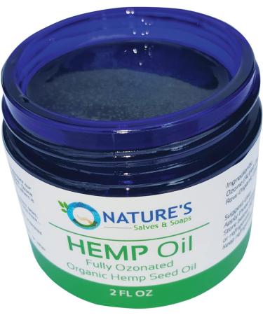 Nature's Salves Fully Ozonated 100% Organic Cold Pressed Unrefined Hemp Seed Oil - 2 Oz - Buy Online on GoSupps.com