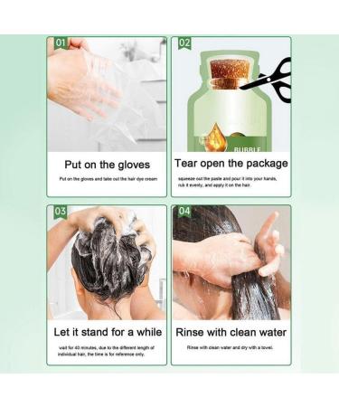 Natural Plant Extract Grey Hair Color Bubble Shampoo - Non-Damage Black Hair Dye for Men & Women - Buy Online on GoSupps.com
