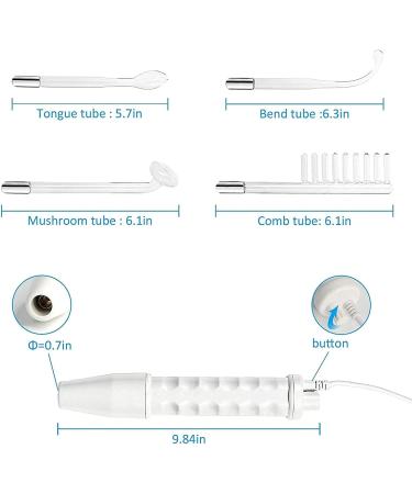 Portable High Frequency Facial Machine with 4 Glass Tubes - Handheld Home Face Skin Wand - Buy Online on GoSupps.com