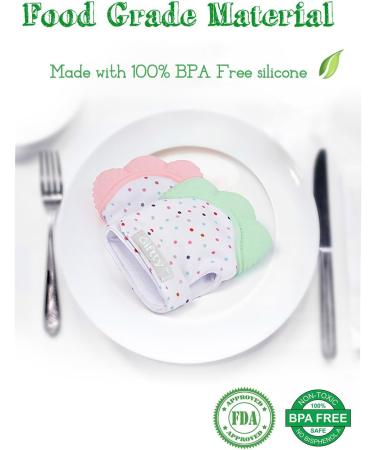 Baby Teething Mittens - Self-Soothing Pain Relief Toy for 3-12 Months Baby - Prevent Scratches Protection Glove - Pink (1 Pair) - Buy Online on GoSupps.com