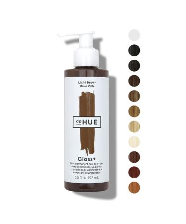 dpHUE Gloss+ - Light Brown  6.5 oz - Color-Boosting Semi-Permanent Hair Dye & Deep Conditioner - Enhance & Deepen Natural or Color-Treated Hair - Gluten-Free  Vegan