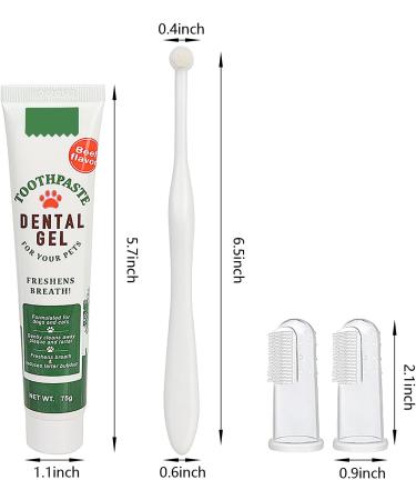 Dog Dental Care Kit (4 Pieces) -Dog Toothbrush and Toothpaste Beef Flavor &Puppy Teeth Finger Brush - Dog Teeth Cleaning Dental Care Kit- Plaque Remover for Dogs Teeth - Dog Breath Freshener 4 Pcs Kit - Buy Online on GoSupps.com