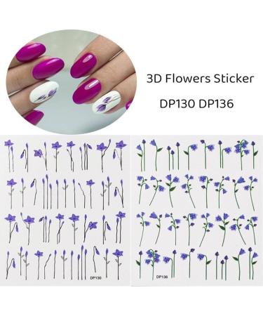 Hot DIY Manicure Nail Art Decoration Summer Blossom Flowers Leaves Nail Sticker 3D Decals Rose Branch Designs(DP-135) (DP) - Buy Online on GoSupps.com