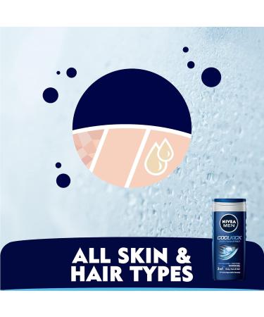 NIV.EA MEN Cool Kick 250ml Body Wash | Refreshing Icy MENthol Shower Gel for Face Body & Hair | 24-Hour Freshness | Suitable for All Skin & Hair Types | International Shipping Available - Buy Online on GoSupps.com