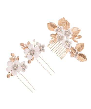 Beavorty 1 Set Leaves and Flowers Hair Comb Decorative Hair Combs Hair Accessories for Headpiece for Wedding Decoration Hair Combs for Women Accessories Girl Headpiece Bride Headdress