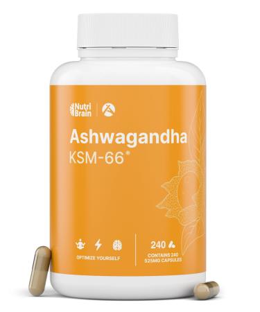 Ashwagandha KSM-66 9000mg - 240 G lules | Extra Fort 5% Withanolides | Anti Stress Sommeil nergie | Longue Dur e | Dosage Elev : 600mg Extrait Concentr 15:1