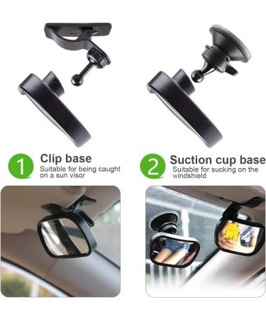 Natuce 1 Baby Car Mirror with 2 Brackets | 360 Adjustable Safety Child Rear View Mirror | Shatterproof for Baby Infant Toddler | Sucker & Clip | Back Seat Mirror for Mom - Buy Online on GoSupps.com