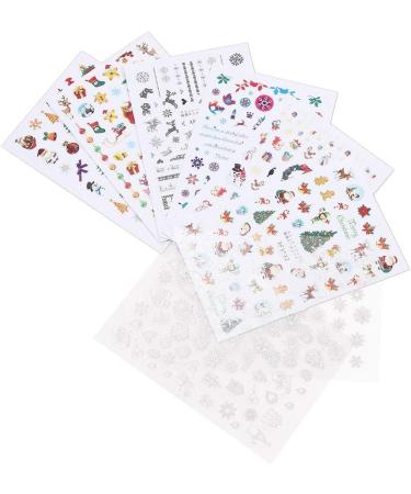 Brishow Christmas Nail Stickers 8 Sheets Nail Polish Stickers Self-Adhesive Elk Snow Nail Art Decals Full Wraps Nail Art Designs for Women Girls - Buy Online on GoSupps.com