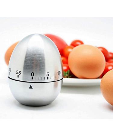 Stainless Steel Egg-Shaped Timer | 60-Minute Manual Reminder for Efficient Mornings | International Shipping Available - Buy Online on GoSupps.com