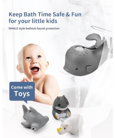 Mandoo Baby Bathtub Faucet Cover - Tub Spout Protector for Kids - Grey Whale Design - Buy Online on GoSupps.com