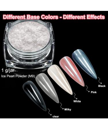 White Pearl Chrome Nail Powder - Glazed Donut Inspired Mirror Effect Glitters for DIY Nails - Buy Online on GoSupps.com