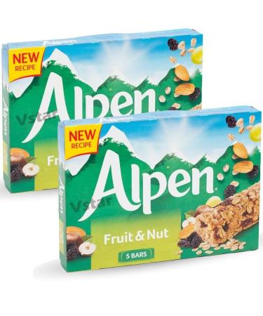 Alpen Fruit & Nut Cereal Bar 140g - 5 Bars in a pack - Pack of 2