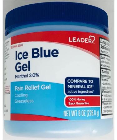 Leader Mineral Ice Blue Pain Relieving Gel - Fast-Acting Greaseless Topical Analgesic for Muscle & Joint Pain Relief - 8 oz Cooling Therapy for Backache Arthritis & Sports Injuries - Buy Online on GoSupps.com