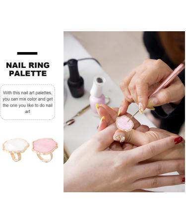 SEWACC Lot de 2 Palettes de Couleurs pour Ongles de Coquillage Motif Marbre Blanc et Rose Palettes de Bagues pour Nail Art L g res et Faciles Nettoyer Outil Cr atif pour Manucure - Buy Online on GoSupps.com