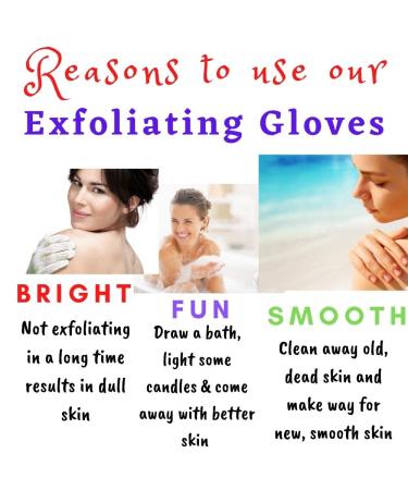 Exfoliating Bath and Shower Gloves for Smooth Skin | Deep Body Scrub & Massage | Removes Dead Skin | Reusable - 3 Pairs (6 Gloves) White - Buy Online on GoSupps.com