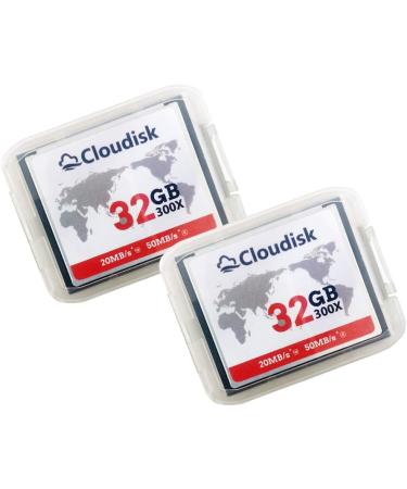 Cloudisk Compact Flash Memory Card 32GB*2PK - High Speed Reader Camera Card for DSLR - Buy Online on GoSupps.com