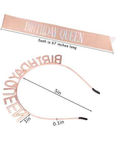 Rose Gold Birthday Queen Set - Tiara, Crown & Sash | Happy Birthday Accessories - Buy Online on GoSupps.com
