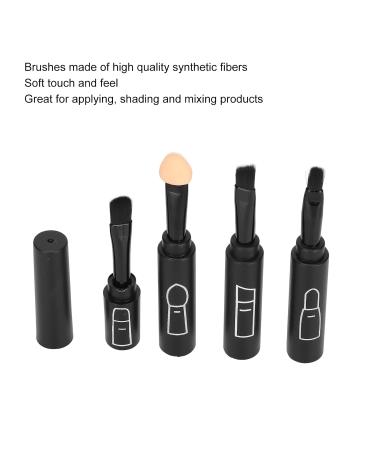 4 in 1 Telescopic Makeup Brushes Set - Retractable Lipstick Eyebrow Eyeshadow & Face Brush - Portable Cosmetic Tool for Home Travel & Beauty Salons (Black - Buy Online on GoSupps.com