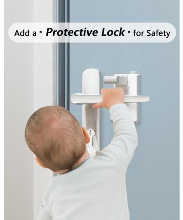 Door Lock for Children 2Pcs Door Handle Lock Without Drilling No Trace 3M Glue Temporary Lever Stopper for Bedroom Toddler and Pets Safety Proof Stick on Kitchen Bathroom or Internal Room Door-2 Pcs - Buy Online on GoSupps.com