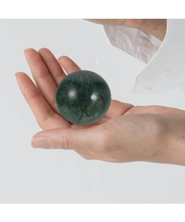Baluue 2 Pieces Jade Baoding Exercise Balls - 40mm Green Chinese Stress Relief & Hand Massage Balls for Health - Buy Online on GoSupps.com