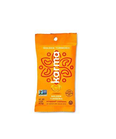 Karma Nuts Golden Turmeric Cashews with Skin - Whole Roasted, Vegan, Gluten Free, Low Net Carb, Natural Nut Snack - 1.5 Ounce (12 Pack) - Buy Online on GoSupps.com