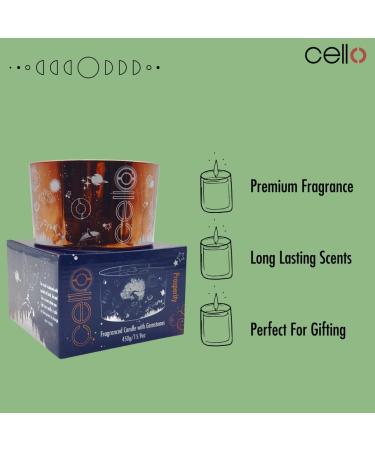 Cello Celestial Large Scented Candle with Aventurine Gemstones - Ideal Astrology Gift for Men and Women - Buy Online on GoSupps.com