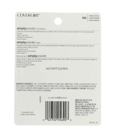 CoverGirl Simply Powder Foundation Natural Ivory 515 0.41 oz - Pack of 3 - Buy Online on GoSupps.com