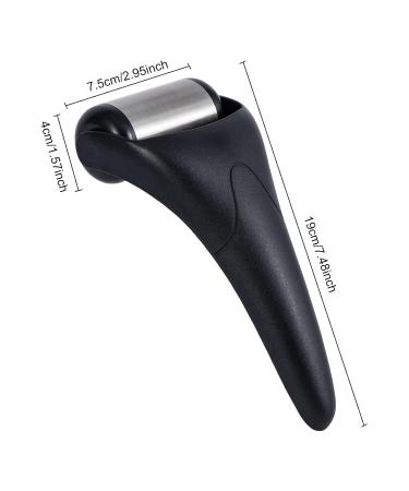 Stainless Steel Ice Roller for Face & Eyes | Puffiness & Migraine Relief | Best Self Care Gift for Men & Women - Black Roller - Buy Online on GoSupps.com