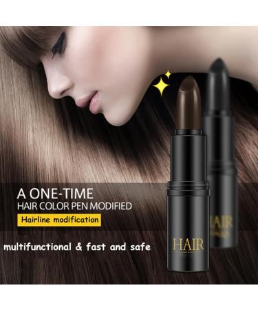 thinning hair 1PC Temporary Hair Color Modified Cream Color Repair Stick Hair Line Concealer Portable Hair Dye Kit Root Cover Up For Modify Your Hair Color(Black) - Buy Online on GoSupps.com