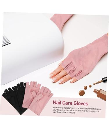 LALADEFIEE 2 Pairs UV Gloves Manicure Gloves Nail Gloves UV Nail Gloves Gloves for Gel Nails Nail Art Supplies Nail Art Accessory Gel Nail Gloves Fingerless Gloves - Buy Online on GoSupps.com