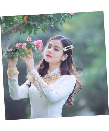 FRCOLOR Pearl Hair Clip Hair Clip Hair Pin Hair Barrettes Stylish Hairpin Bobby Pin Square Miss White Side Clip Elegant Hair Clip - Buy Online on GoSupps.com