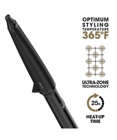 ghd Creative Curl Tapered Hair Curling Wand 1" Innovative Round Base to 0.9" Tip with Safer-for-Hair Styling Temperature Designed to Create Tight Textured Hair Curls to Soft Beachy Waves Black + Curl Hold Spray - Buy Online on GoSupps.com