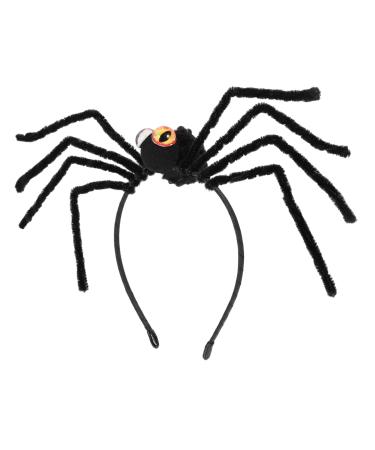 Didiseaon Spider Headdress Day of The Dead Headwear Spider Web Fascinator Spider Halloween Costume Makeup Headbands Prom Hair Accessories Hair Gems for Women Spider Cosplay Polyester Plush