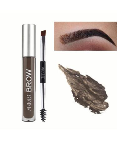 Waterproof Liquid Eyebrow Gels, Smudge-Proof, Sweat Resistant, Full Natural-24Hours Long Lasting Tinted Makeup Color Gel with Brow Pen…(BLACK-BROWN)