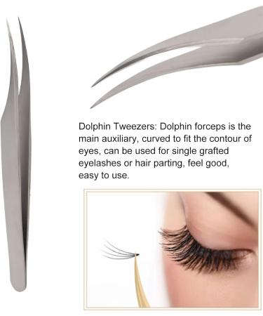 Precision Silver Stainless Steel Makeup Tools | Curved Tweezers for False Eyelashes | International Shipping - Buy Online on GoSupps.com
