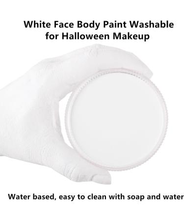 Go Ho White Face Paint 0.88 oz - Safe Water Based Halloween Makeup for Adults & Children - Ideal for Vampire, Skeleton, Clown, Joker SFX Cosplay Costumes - 25g - Buy Online on GoSupps.com