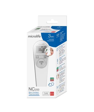Microlife - NC 200 Non-Contact Forehead Thermometer - Clinically Validated Light Guidance Automatic Measurement Alarm - Buy Online on GoSupps.com