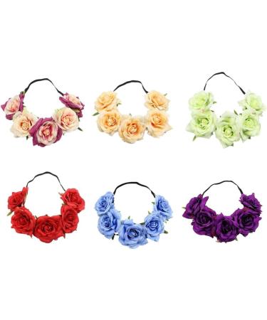 Demarkt Purple Flower Wreath Headband | Stylish Flower Crown Headdress for Women | International Shipping Available - Buy Online on GoSupps.com