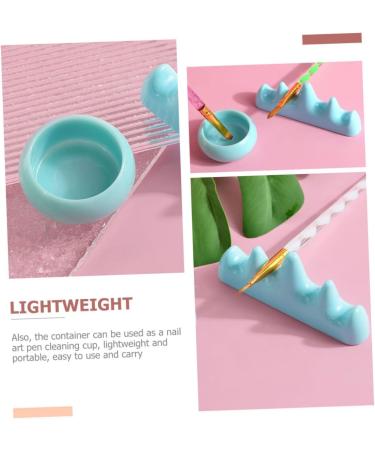 Beavorty 2 Sets nail art brush cup nail brush rest nail wash cups soak off manicure bowl chinese painting nail remover bowl bask paint brush holder plastic supplies make up - Buy Online on GoSupps.com