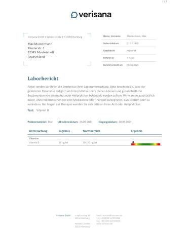 Vitamin D test determine your vitamin D value easily and comfortably at home Verisana laboratory - Buy Online on GoSupps.com