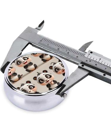 Buy Six Little Pandas Portable Metal Pill Box | Round Mini 3-Compartment Design for Travel & Small Pills - Buy Online on GoSupps.com