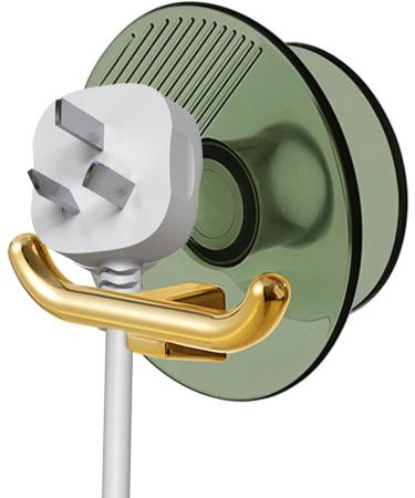 YouPo Plug-In Cable Holder & Organizer - Self-Adhesive Toothbrush Razor Key & Towel Hooks in Translucent Green | International Shipping Available - Buy Online on GoSupps.com