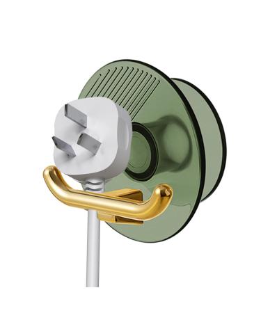 Intoximt plug-in cable holder-connector holder hook socket organizer self-adhesive toothbrush and razor holder for the shower key and kitchen bathrobe hook for coat kitchen bathrobe translucent green