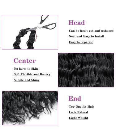 Silike Synthetic 32 Crochet Hair Deep Wave Braiding Extension 4 Pack - Long Ocean Wave Style - Soft Human Hair Feel - 1B Color - Buy Online on GoSupps.com