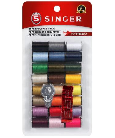 SINGER 00264 Polyester Hand Sewing Thread  Assorted Colors  24 Mini-Spools 1
