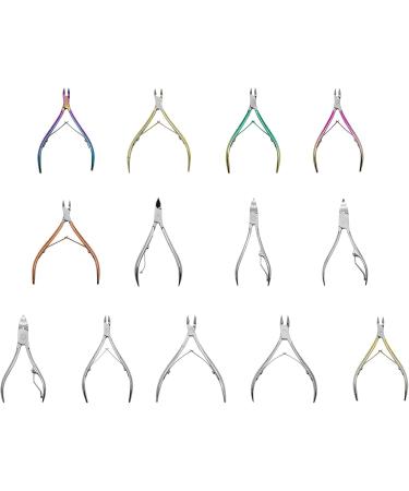Cuticle Scissors Stainless Steel Manicure Pedicure Tools Dead Skin Scissor Nipper Golden/Silver/Rainbow Silver F - Buy Online on GoSupps.com