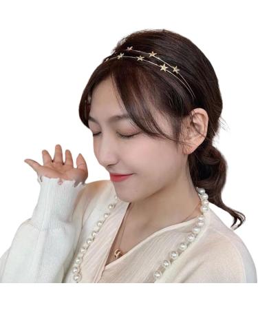 scicent Star Headband Metal Double Layer Star Hairband Alloy Headpiece Decorative Crystal Hair Hoop Gold Hair Accessories for Women Party Girls Bride Bridesmaids - 23613 - Buy Online on GoSupps.com