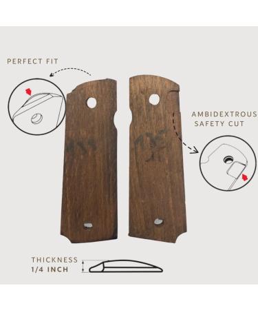 1911 Original Series Wooden Handles | US Logo Pistol Grips | Ambi Safety Cut | Veteran Gift | Custom 1911 Accessories - Buy Online on GoSupps.com