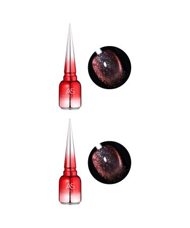 YOXIER Nail Polish Reflective Glitter Nail Sparkling Soak Off Gel Bright for Salon 9 2 Pcs
