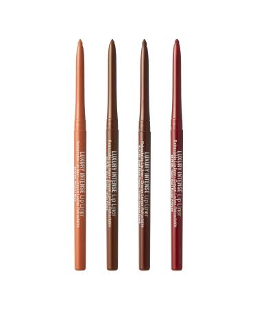 kiss new york Luxury Intense Lip Liner  Long-Lasting Creamy Lip Liner Retractable Easy to Use Lip Liner (4 Count) 4 Count (Pack of 1) Value Set 1
